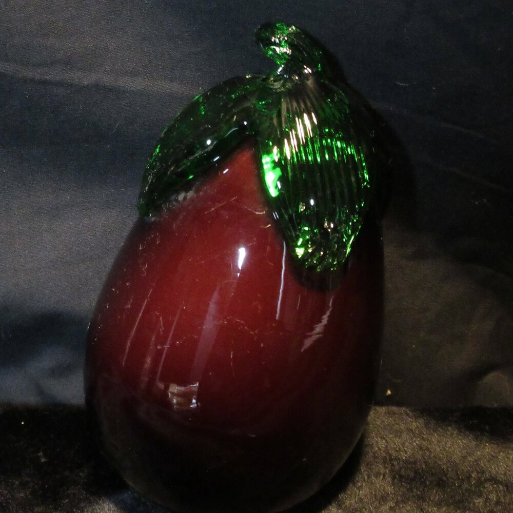 Vintage Handblown Glass Eggplant- Glass Vegetable - Kitchen Decor